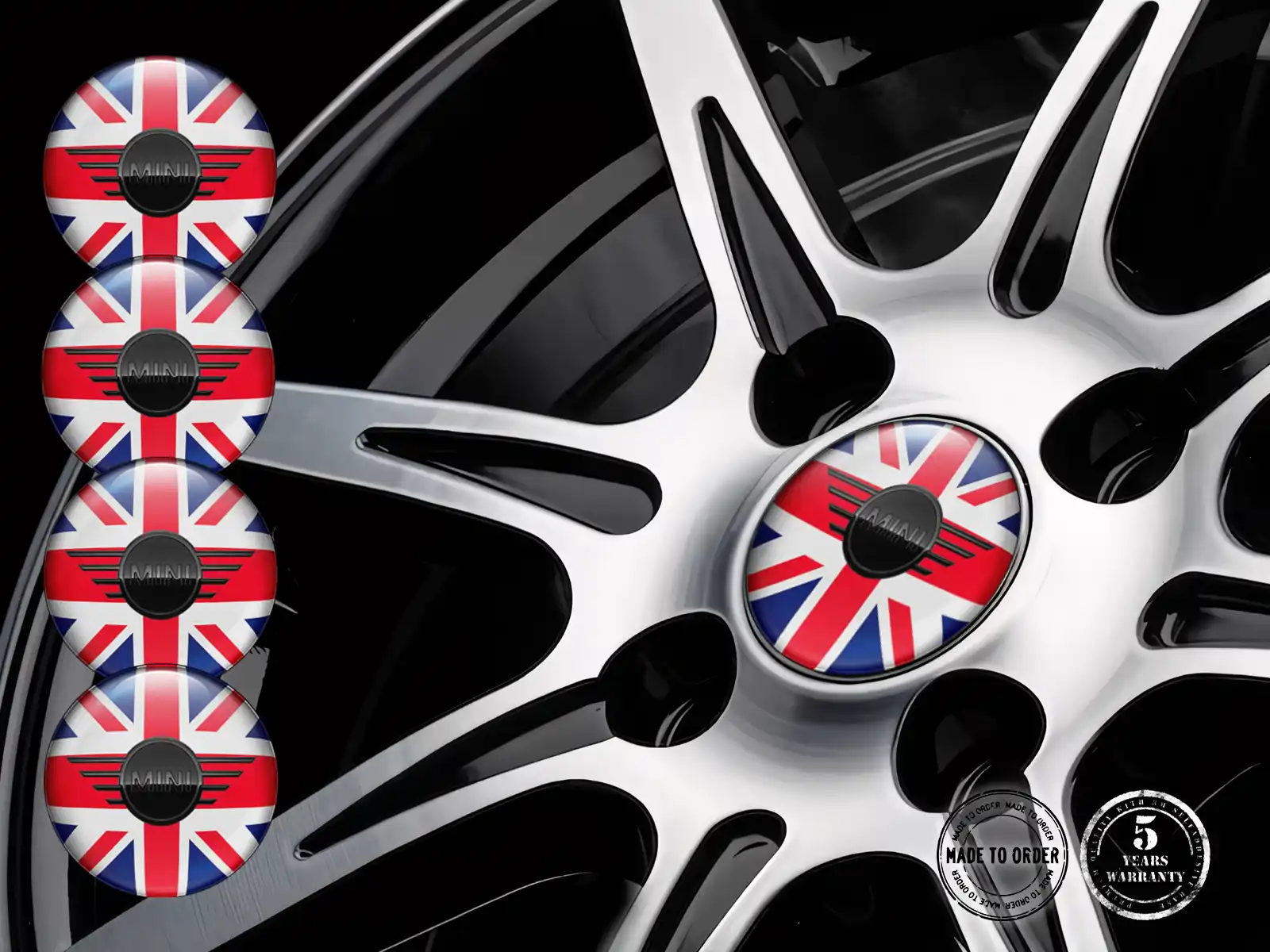 Mini Cooper Domed Emblem Logo High-Quality Rim Stickers